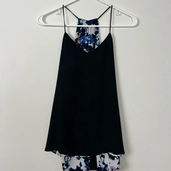 Express Black and Floral Reversible Tank Top Womens Extra Small - Picture 1 of 4
